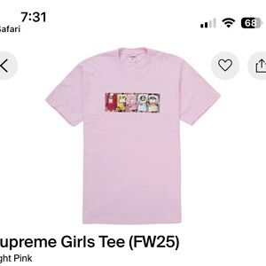 Supreme girls tee fw 2025
